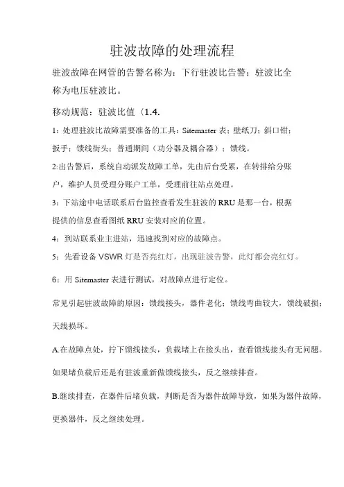 驻波故障的处理流程