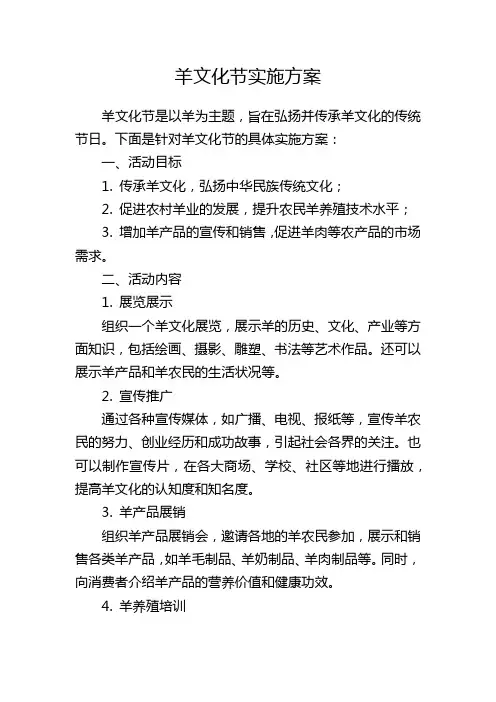羊文化节实施方案