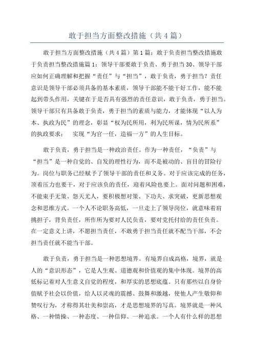 敢于担当方面整改措施(共4篇)