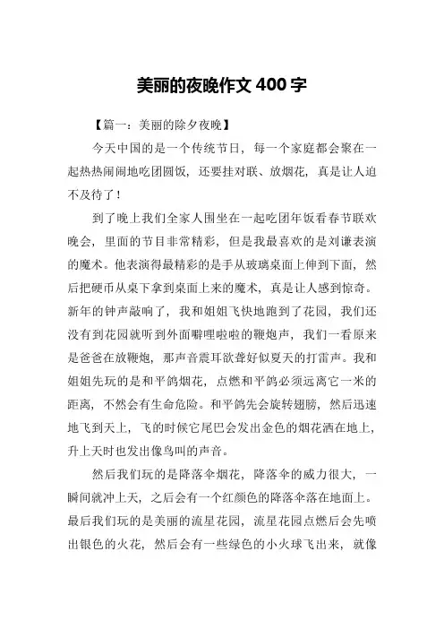 美丽的夜晚作文400字