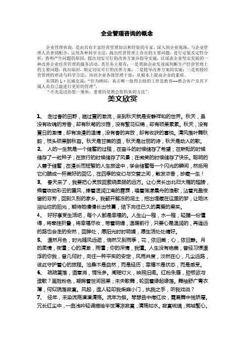 企业管理咨询的概念