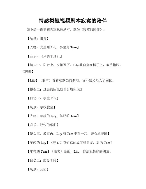 情感类短视频剧本寂寞的陪伴