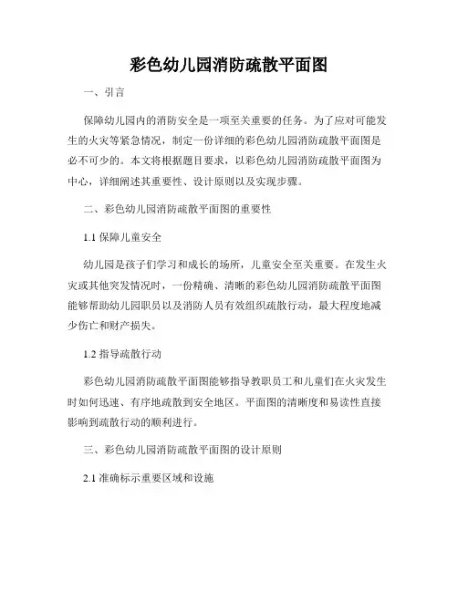 彩色幼儿园消防疏散平面图