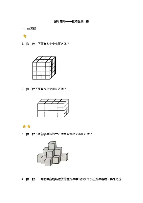一年级数学 立体图形计数(带答案)