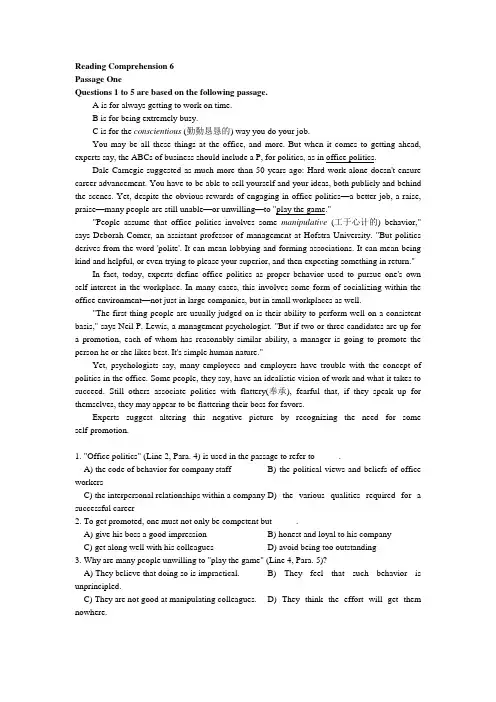 Reading Comprehension 6