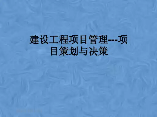 建设工程项目管理---项目策划与决策