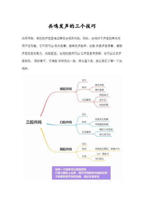 共鸣发声的三个技巧