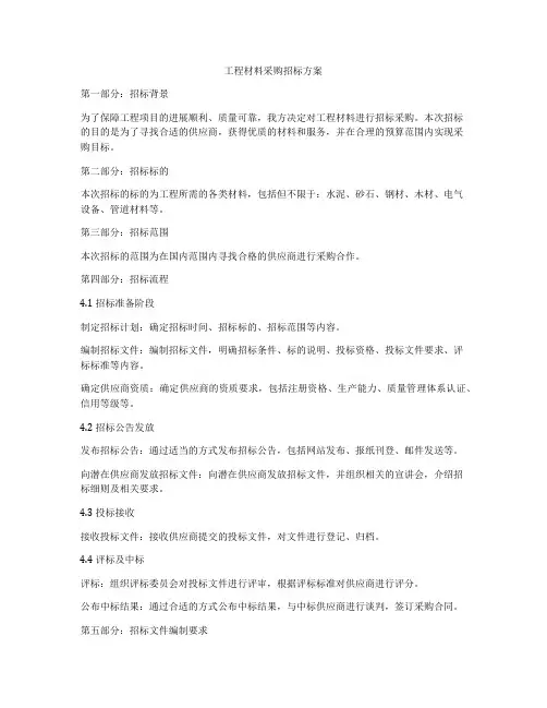 工程材料采购招标方案