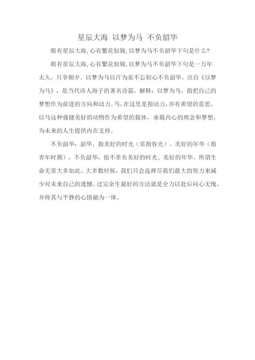 星辰大海 以梦为马 不负韶华