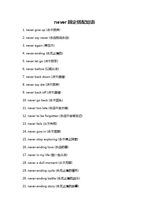 never固定搭配短语