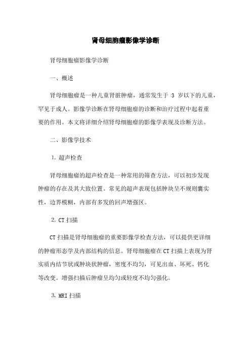 肾母细胞瘤影像学诊断