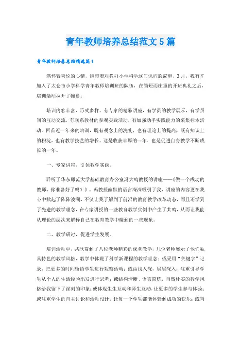 青年教师培养总结范文5篇
