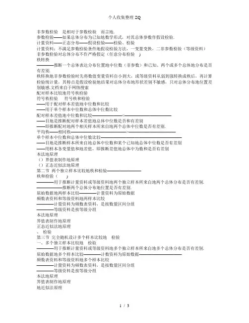 秩转换的非参数检验