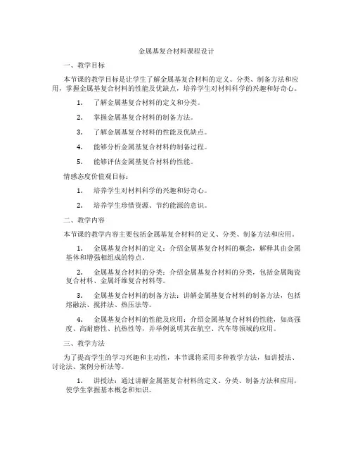 金属基复合材料课程设计