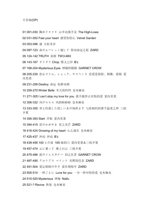 《名侦探柯南》片头曲和片尾曲