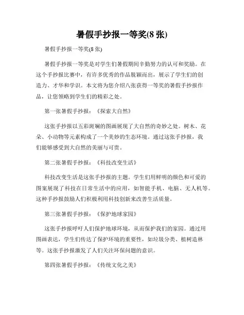 暑假手抄报一等奖(8张)