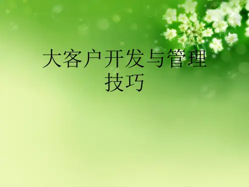 大客户开发与管理技巧优秀课件