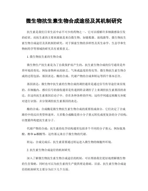 微生物抗生素生物合成途径及其机制研究