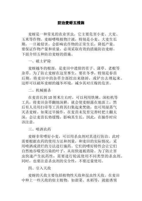 防治麦蚜五措施