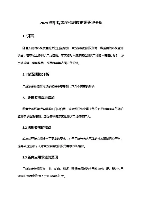2024年甲烷浓度检测仪市场环境分析