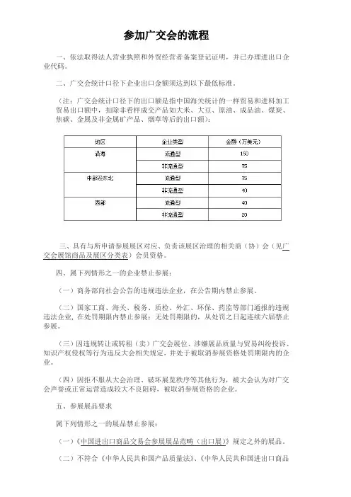 参加广交会的流程