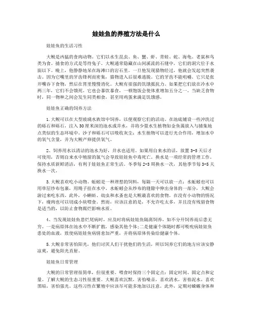 娃娃鱼的养殖方法是什么