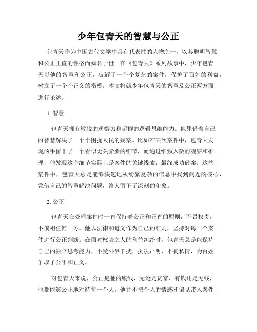少年包青天的智慧与公正