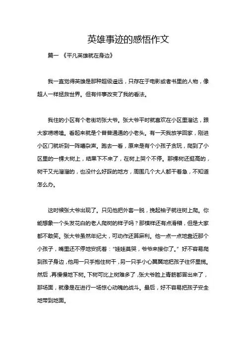 英雄事迹的感悟作文