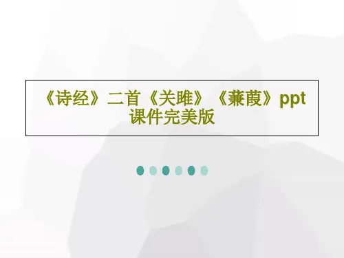 《诗经》二首《关雎》《蒹葭》ppt课件完美版共47页文档