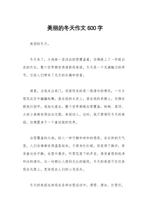 美丽的冬天作文600字