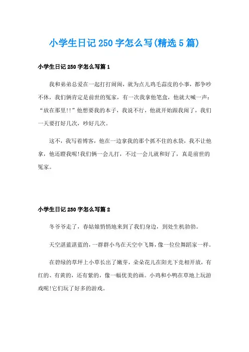 小学生日记250字怎么写(精选5篇)