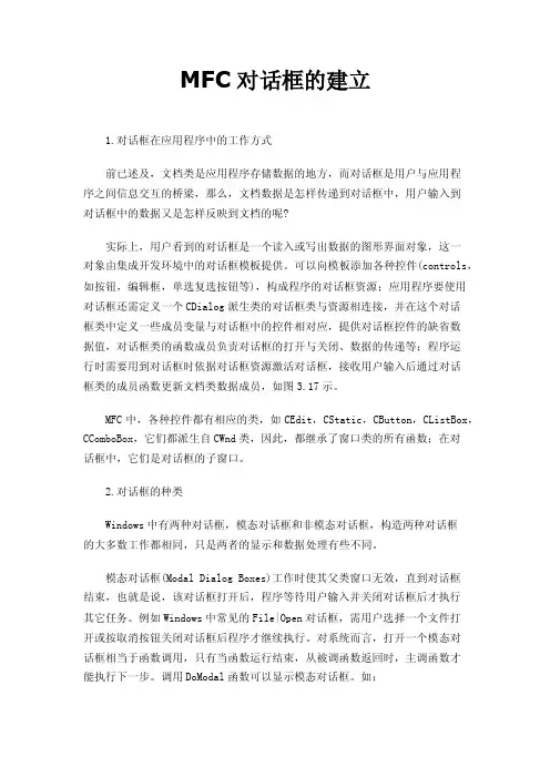 MFC对话框的建立