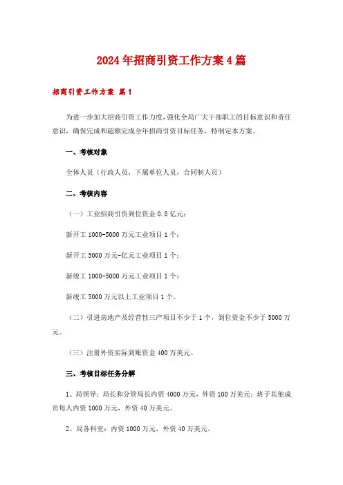 2024年招商引资工作方案4篇_1