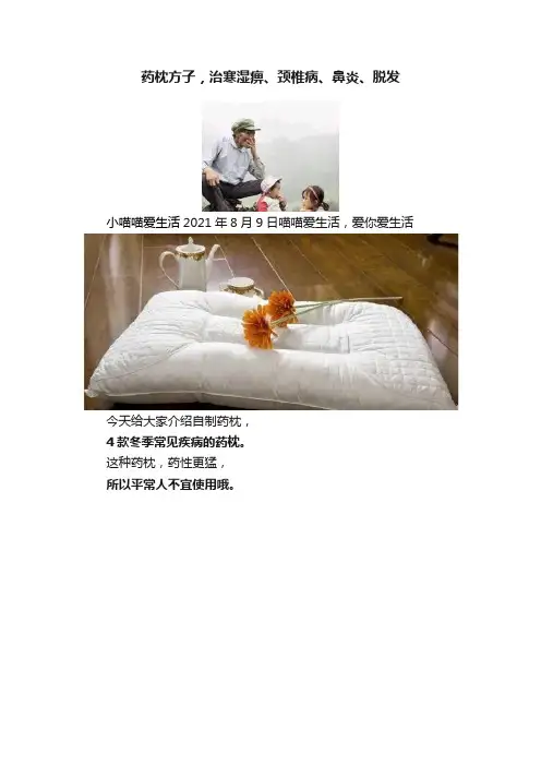 药枕方子，治寒湿痹、颈椎病、鼻炎、脱发
