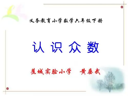 认识众数 教学课件