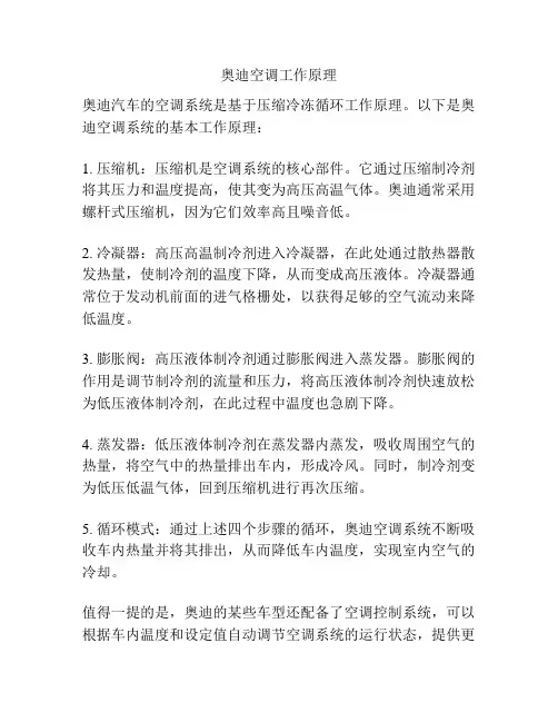 奥迪空调工作原理