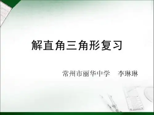 解直角三角形  复习课   李琳琳