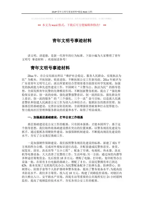 2019-青年文明号事迹材料-精选word文档 (4页)