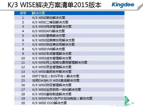 K3 WISE 个性化ERP(BOS)解决方案2015