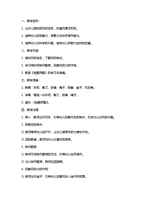 小班科学教案《我飘啊飘》