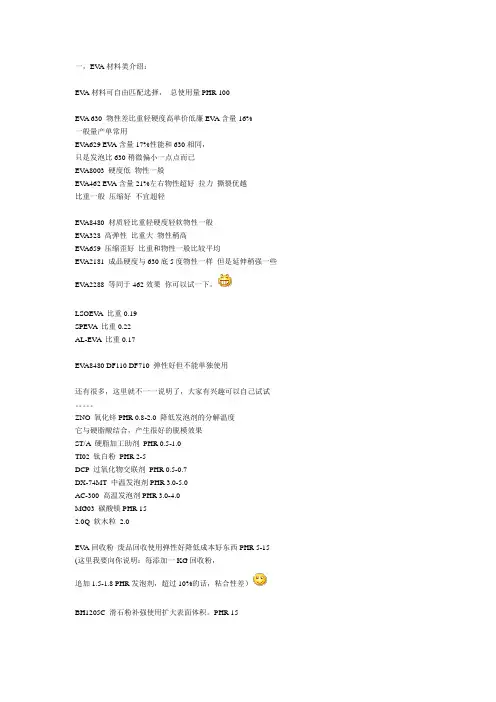 EVA材料介绍