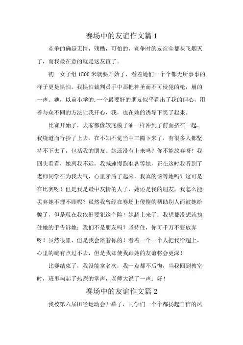 赛场上的友情作文