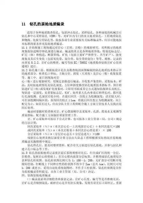 钻孔编录——精选推荐