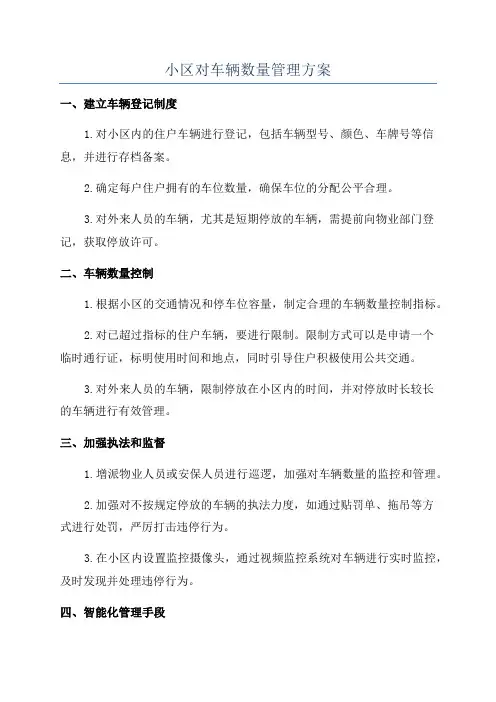 小区对车辆数量管理方案