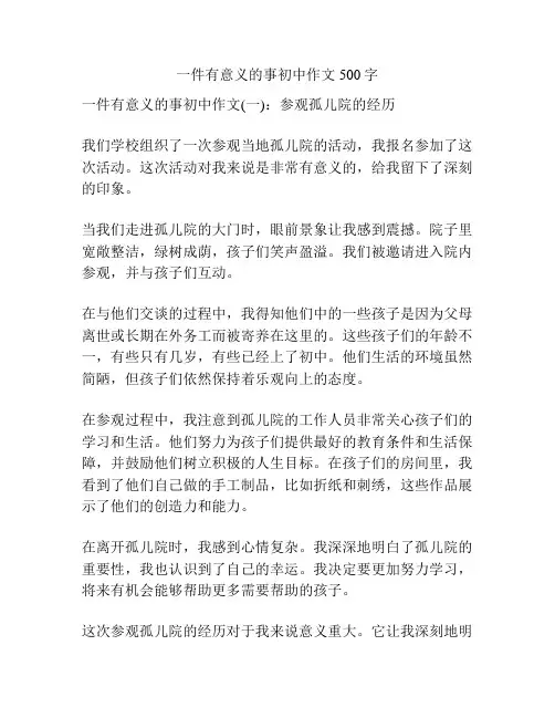 一件有意义的事初中作文500字