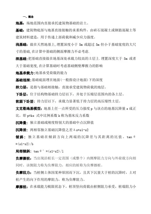 基础工程期末考试必背知识点整理