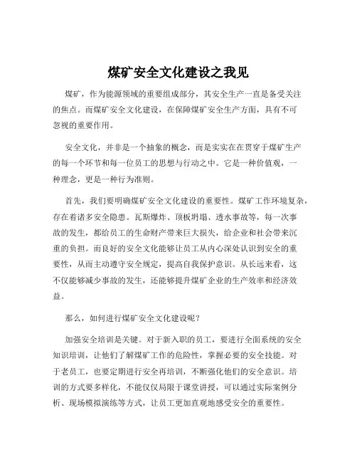 煤矿安全文化建设之我见