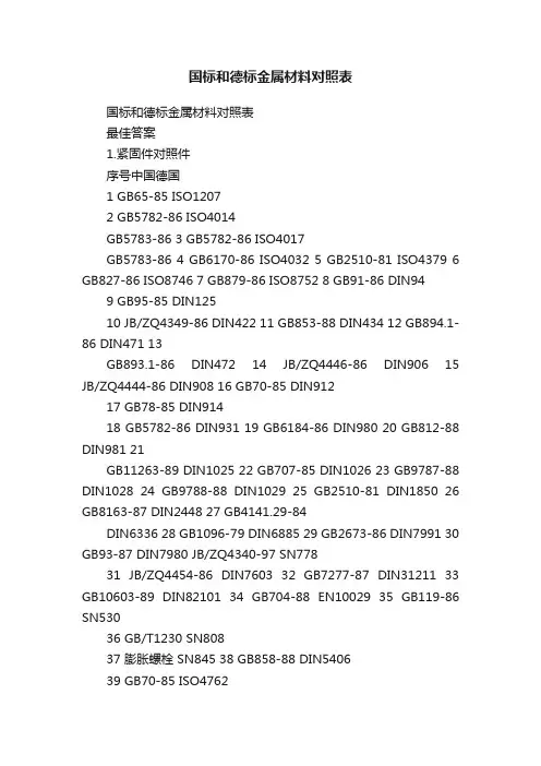 国标和德标金属材料对照表