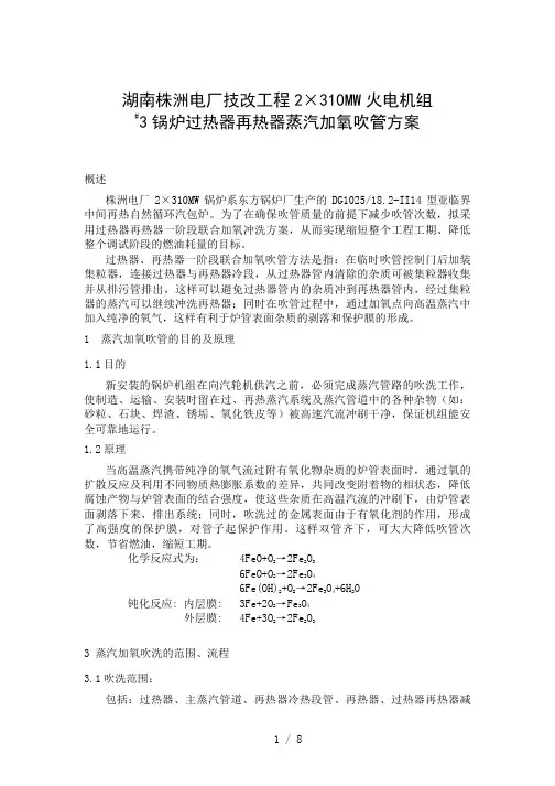 310MW火电机组锅炉吹管方案