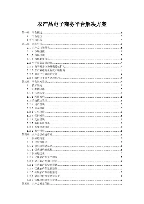 农产品电子商务平台解决方案